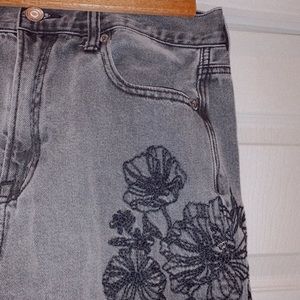 AE embroidered mom jeans
